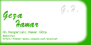 geza hamar business card