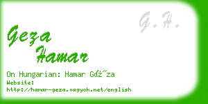 geza hamar business card